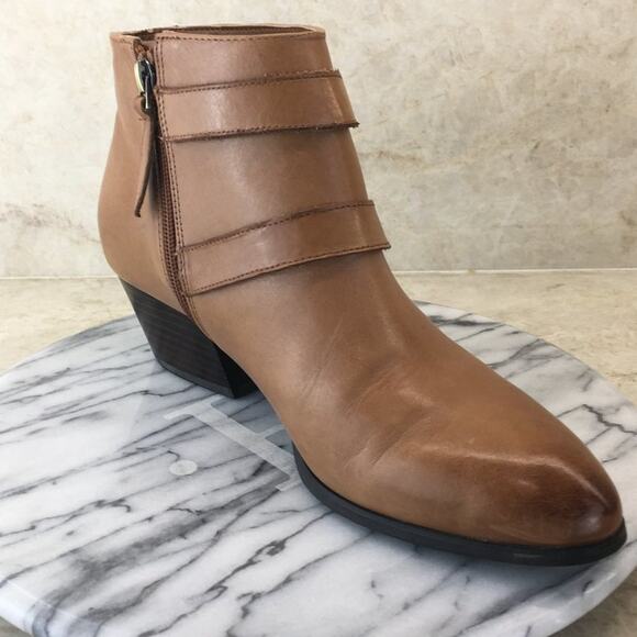 Franco Sarto Women's Tan Double Monk-Strapped Bootie Size 9W - Picture 5 of 16